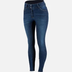 Horze Kaia Women's High Waist Dark Denim Silicone Full Seat Breech Dark Blue 36656-DB-34