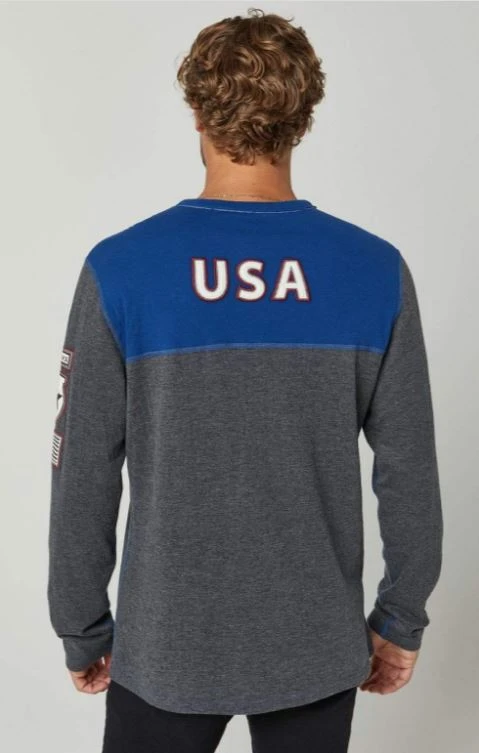 Alp N Rock USA SKI Men's Crew Shirt In Indigo 2 Alp N Rock USA SKI Men's Crew Shirt In Indigo - Image 2