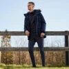 B Vertigo Men's Garren Winter Parka Jacket In Dark Navy