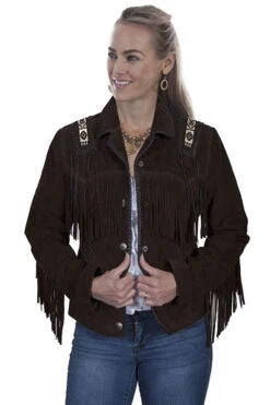 Scully Bead Trim Fringe Hand Laced Jacket L758