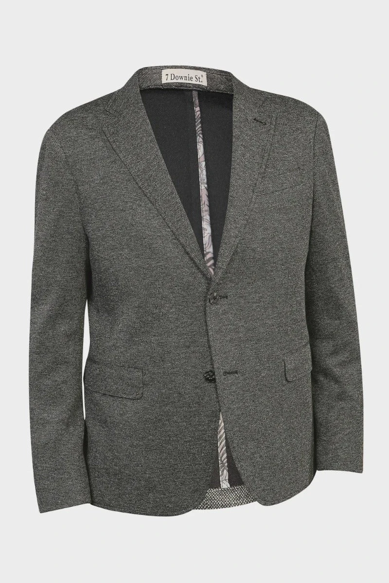7 Downie Street Mens Grey Knit Sports Coat Blazer Adler ON SALE 2 7 Downie Street Mens Grey Knit Sports Coat Blazer Adler ON SALE - Image 2