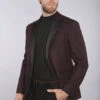 7 Downie Blazer Joey Burgundy Paisley Tuxedo Jacket On Sale