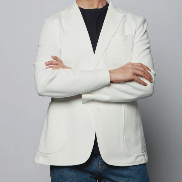 7 Downie Turner White Knit Sport Coat Blazer 1 7 Downie Turner White Knit Sport Coat Blazer