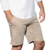 7 Downie Men's Shorts In Kaki Super Soft Brushed Cotton Pants With 4-way Stretch