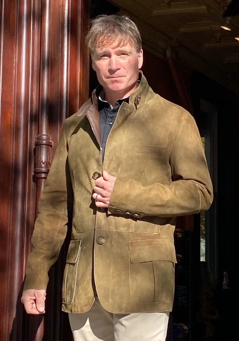 Bergen Of Norway Men's Hans Lambskin Jacket D0B800 In Olive 1 Bergen Of Norway Men's Hans Lambskin Jacket D0B800 In Olive