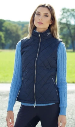 BVertigo Womens Eugene Quilted Vest In Navy