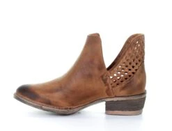 Corral Boots Circle G By Corral Q5027 Women's Shortie In Brown -Western Denim Store CircleGCorralQ5027073 Brown Cutout AnkleAlta07