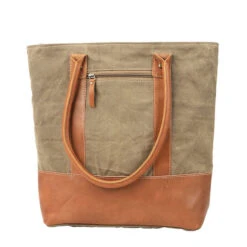 Clea Ray Plain Canvas Tote With Leather