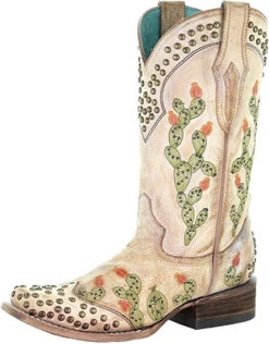 Corral Women's Cactus Cowboy Boots C3447 Saddle ON SALE
