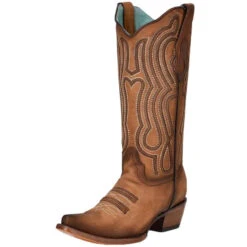 Corral Boots Corral LD Shedron Laser & Embroidery Boots C3869 -Western Denim Store CorralLDShedronLaser EmbroideryBootsC3869SS22Ld Shedron Brown Embroidery C3869 S 1 10633