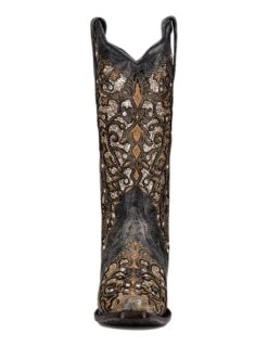Corral Boots Corral Women's Black Cowboy Boots With Chrystals And Studs A4231 SS23 -Western Denim Store CorralWomen sBlackCowboyBootswithChrystalsandStudsA4231SS23b 1