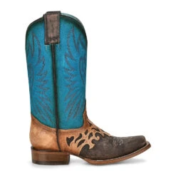 Corral Women's Cowboy Boot Z5099 Western Square Toe With A Blue Shaft -Western Denim Store CorralWomen sCowboyBootZ5099WesternSquareToewithaBlueShaftZ5099 boot 01 1000x ae9e71c8 467b 4b00 b16a b690104d28b4