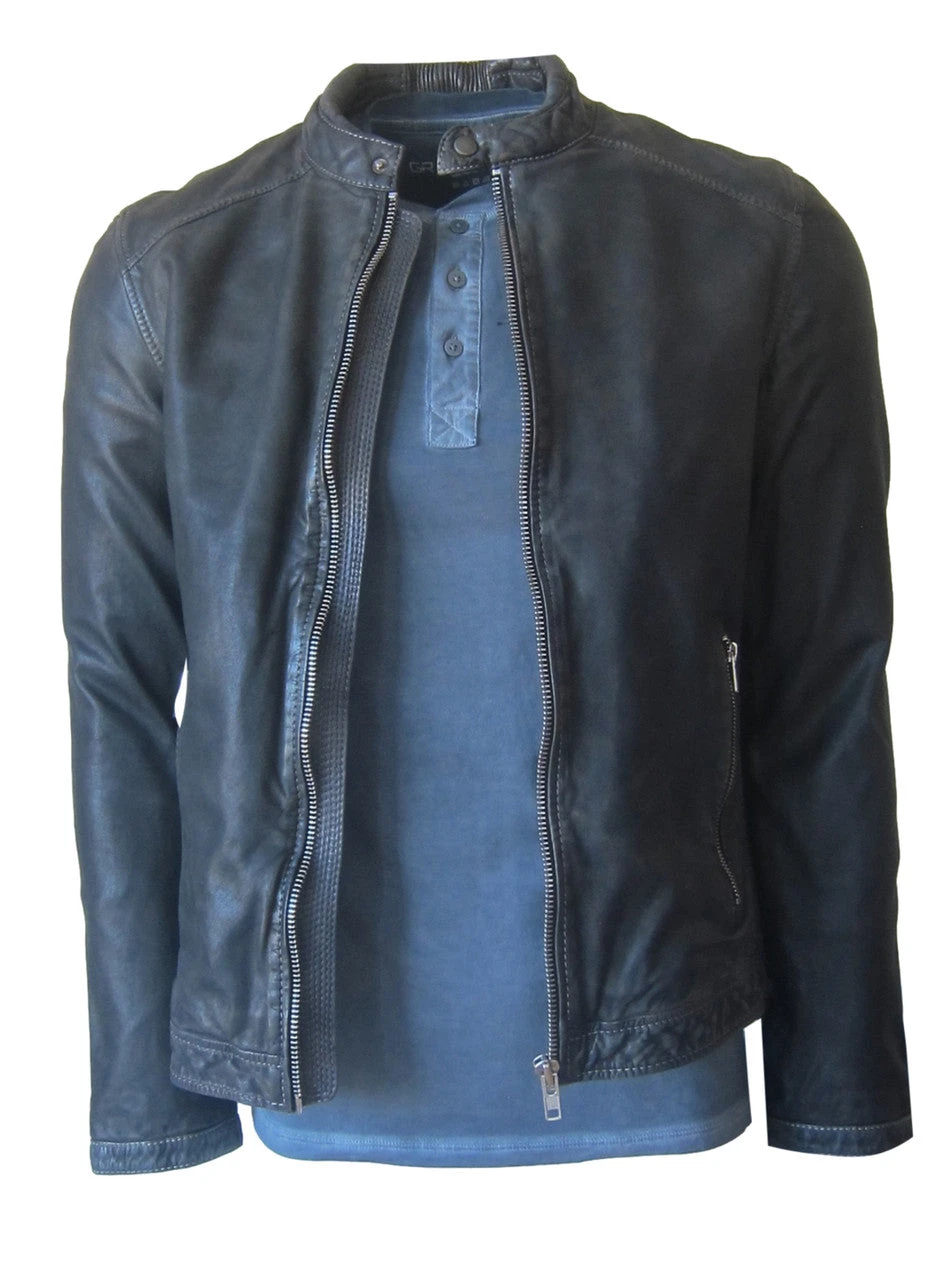 GEORG ROTH MOTO STYLE INDIGO LEATHER GR100 2 GEORG ROTH MOTO STYLE INDIGO LEATHER GR100 - Image 2