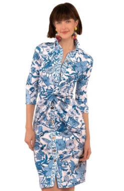 Gretchen Scott Twist Shout Dress Birds Bees BLUES S22 JDTSBB