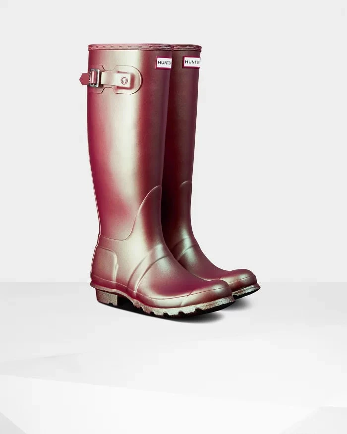 Hunter Womens Original Tall Nebula Rhythmic Pink Rain Boot 2 Hunter Womens Original Tall Nebula Rhythmic Pink Rain Boot - Image 2
