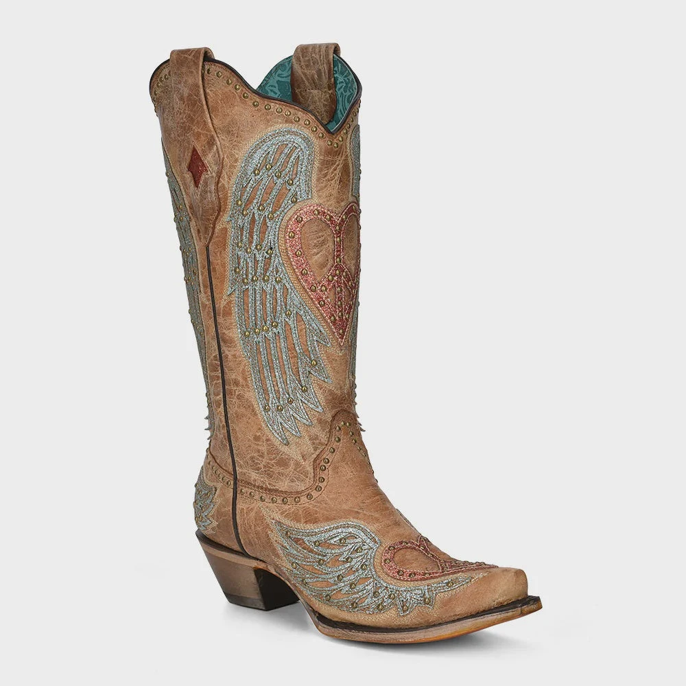 Corral Women's Sand Color Iconic Heart With Wings Cowboy Boots A4235 2 Corral Women's Sand Color Iconic Heart With Wings Cowboy Boots A4235 - Image 2