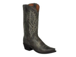 Lucchese Men's M1001 Lewis Boot In Madras Goat Anthracite Grey