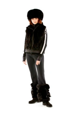 M.Miller Jess Vest Black Fox Section Front VT29 ON SALE -Western Denim Store M.MillerJessLuxuryFurVestinBlackwithFoxSectionFrontMadeintheUSA