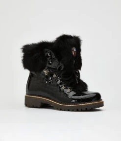NIS Croco Black / Black Rabbit Ankle Winter Boot 1915450/1 -Western Denim Store NISCrocoBlack onBlackfurAnkleWinterBootBestApresWinterboot1915450 1FW22brigit cocco nerobrigit croco black