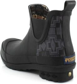 Pendleton Heritage Harding Chelsea Short Rain Boot In Black 82072 -Western Denim Store PendletonHeritageHardingChelseaShortRainBootinBlack82072Blackshortrainboot
