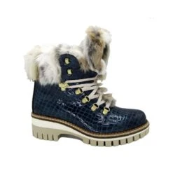 NIS Croco Navy / Grey Rabbit Ankle Winter Boot 1915450/34 W22