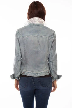 Scully L1041 LD Denim Leather Jacket SS23 5 Scully L1041 LD Denim Leather Jacket SS23 -Western Denim Store ScullyWomensL1041DenimLeatherJacketSS23L1041 193L1041 bk preview