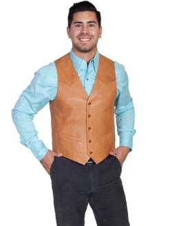 Scully Men's Lambskin Vest - Ranch Tan
