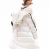 Post Card Avoriaz White Womens Long Down Coat