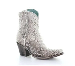 Corral Boots Corral Women's Natural Python Zipper Ankle Boot