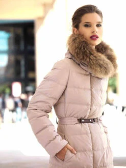 Gimo Ivory Down Finn Raccoon Fur Trimmed Jacket - ON SALE!