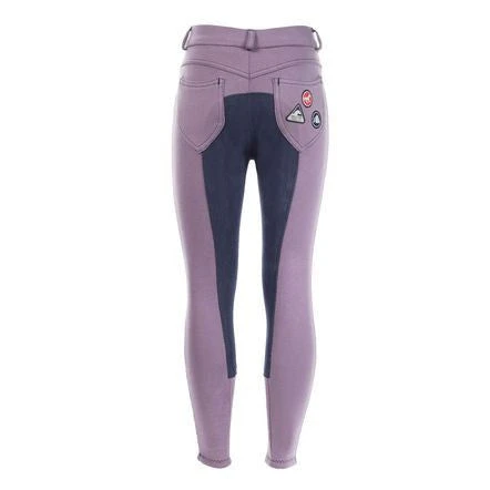 Horze Kids & Ponies Jen Jr Full Seat Breeches In Cadet Purple - Image 2