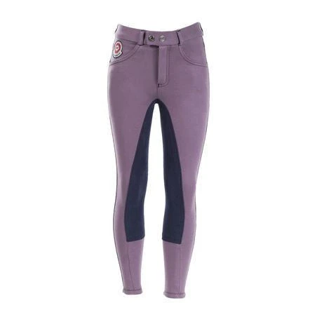 Horze Kids & Ponies Jen Jr Full Seat Breeches In Cadet Purple