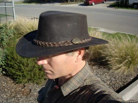 Kangaroo Leather Hat - Dark Brown Outback Survival Gear 1 Kangaroo Leather Hat - Dark Brown Outback Survival Gear