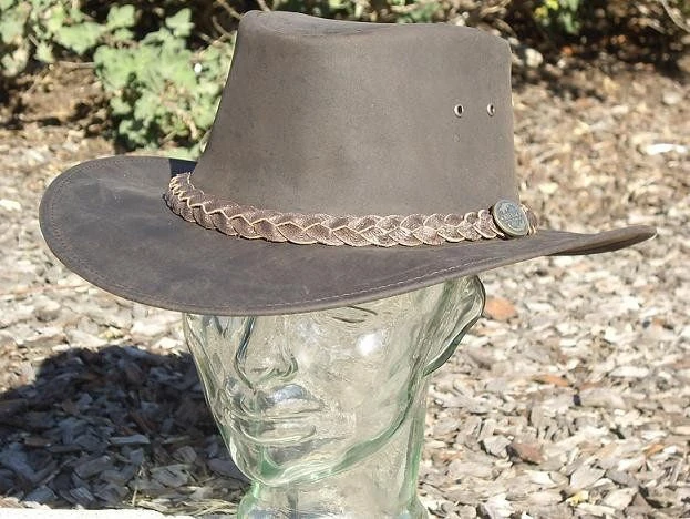 Kangaroo Leather Hat - Dark Brown Outback Survival Gear 2 Kangaroo Leather Hat - Dark Brown Outback Survival Gear - Image 2