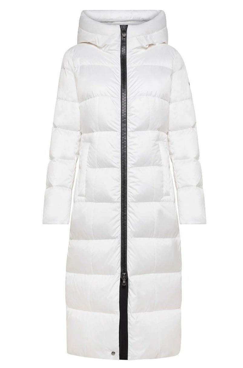 Post Card Avoriaz White Womens Long Down Coat 2 Post Card Avoriaz White Womens Long Down Coat - Image 2