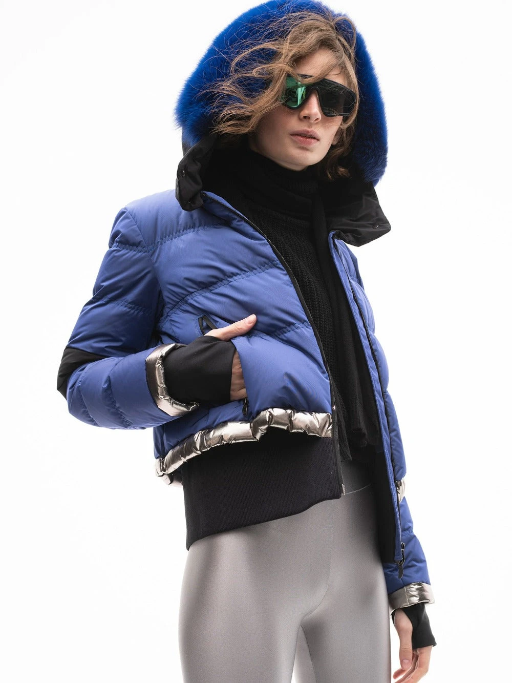 Post Card Women's Chamoinx Trimat Fur In Deep Blue ON SALE 1 Post Card Women's Chamoinx Trimat Fur In Deep Blue ON SALE