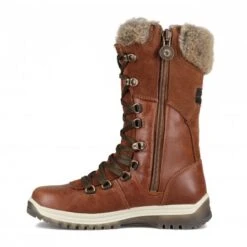Santana Canada Women's Luxury Winter Boot Marinda In Cognac Made In Italy -Western Denim Store santana cog side photo marinda